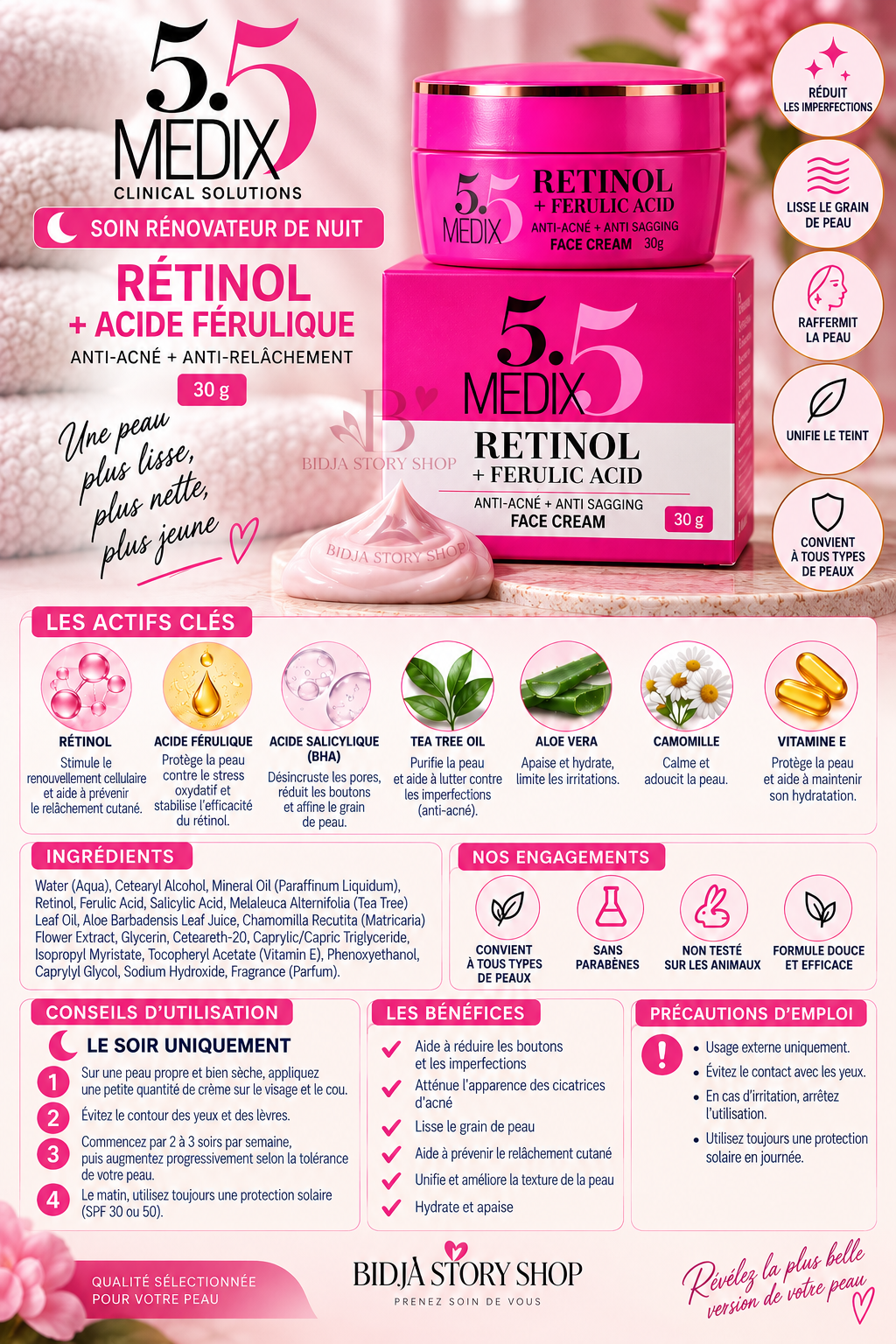 CRÈME ROSE RÉTINOL – MEDIX 5.5