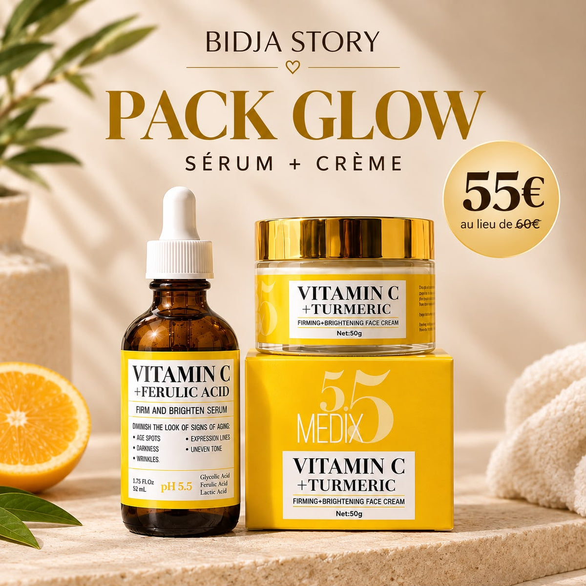 PACK GLOW — SÉRUM + CRÈME